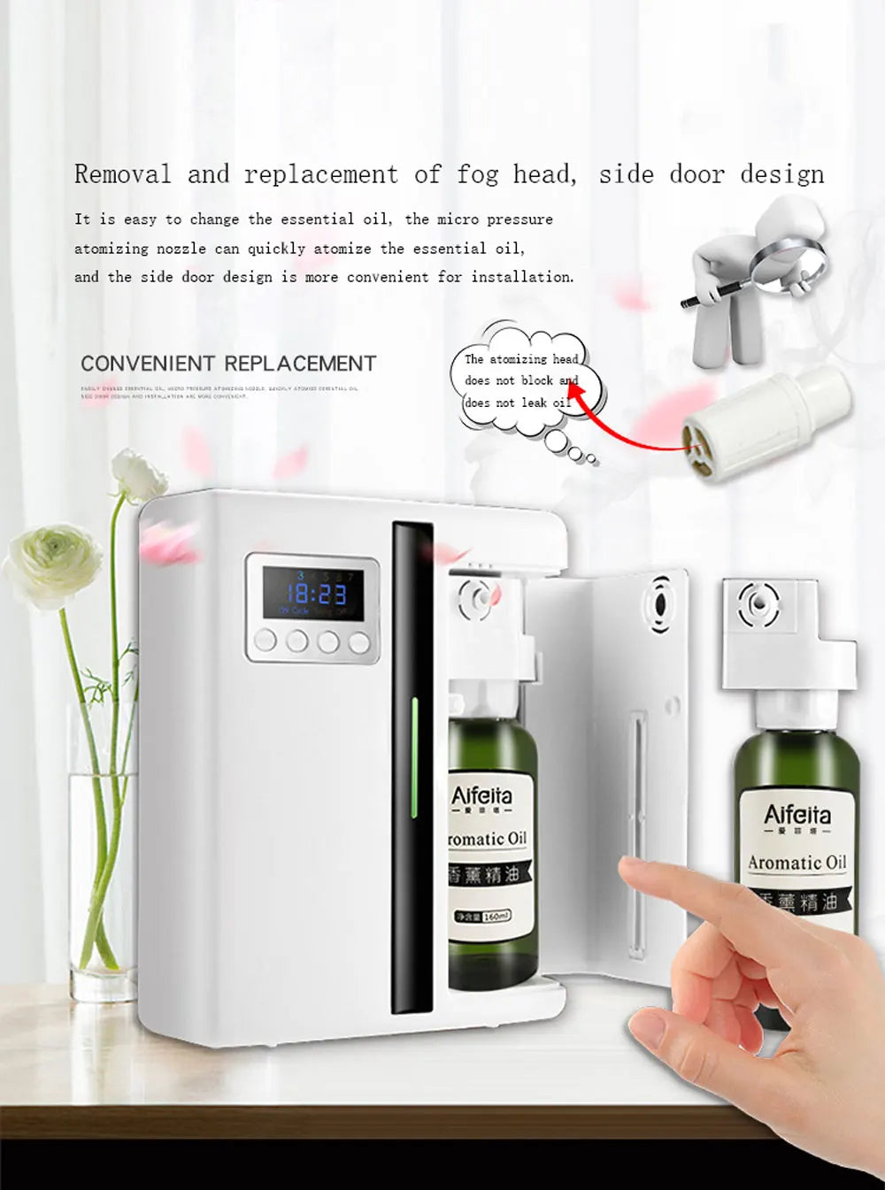Aroma Diffuser for Large Spaces – Wall Mount, 160ml, Bluetooth Control - Willen