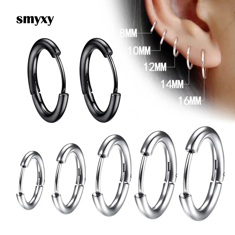 Small Stainless Steel Hoop Earrings – Hypoallergenic Unisex Set for Pierced Ears - Willen
