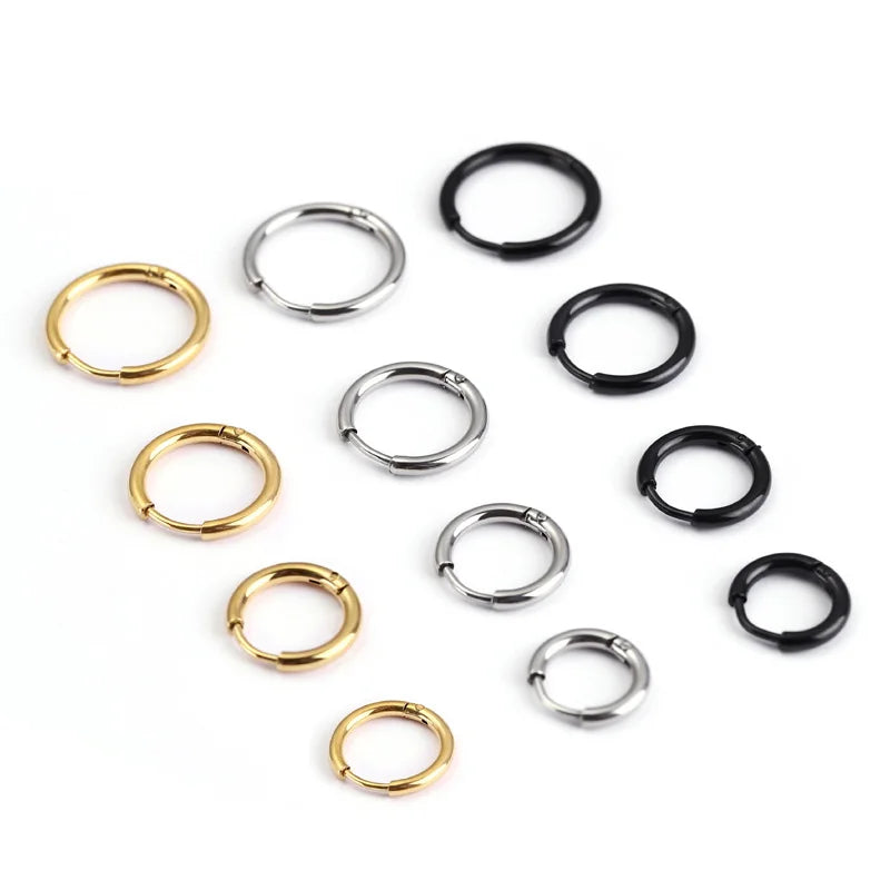 Small Stainless Steel Hoop Earrings – Hypoallergenic Unisex Set for Pierced Ears - Willen