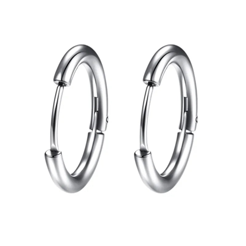 Small Stainless Steel Hoop Earrings – Hypoallergenic Unisex Set for Pierced Ears - Willen