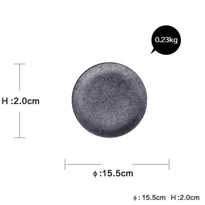 Grey Marble Ceramic Dinner Plate – Round, Glazed Finish - Willen