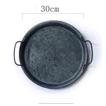 Rustic Metal Tray with Handles – Distressed Iron Finish - Willen