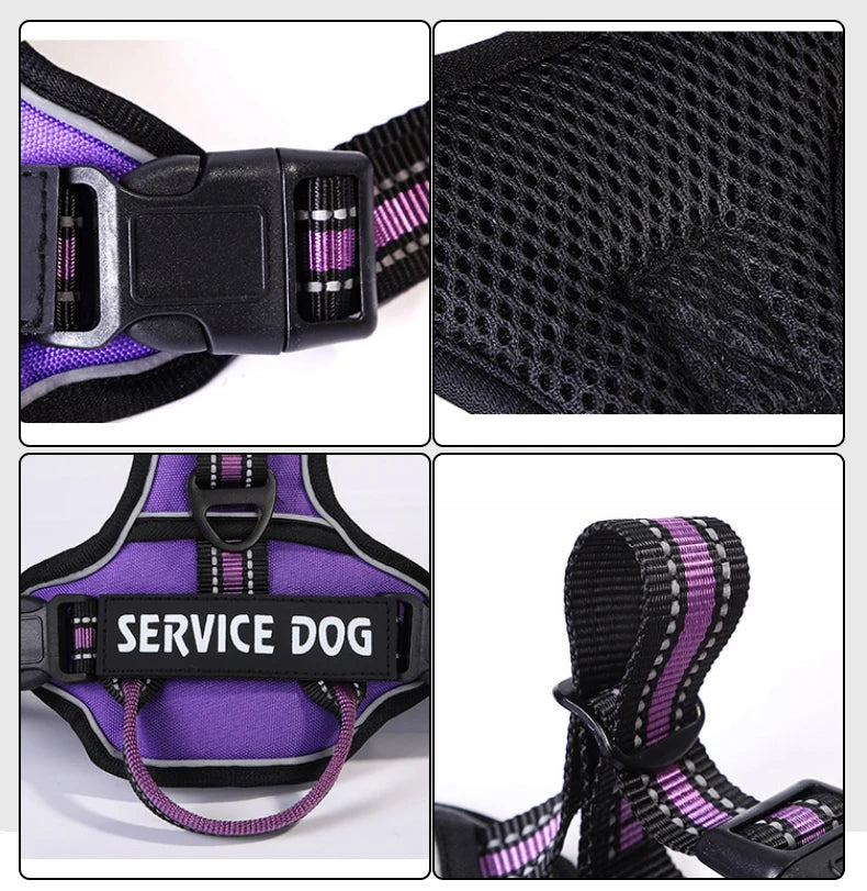 Reflective Adjustable Dog Harness – Breathable, Padded, with Custom Patch - Willen