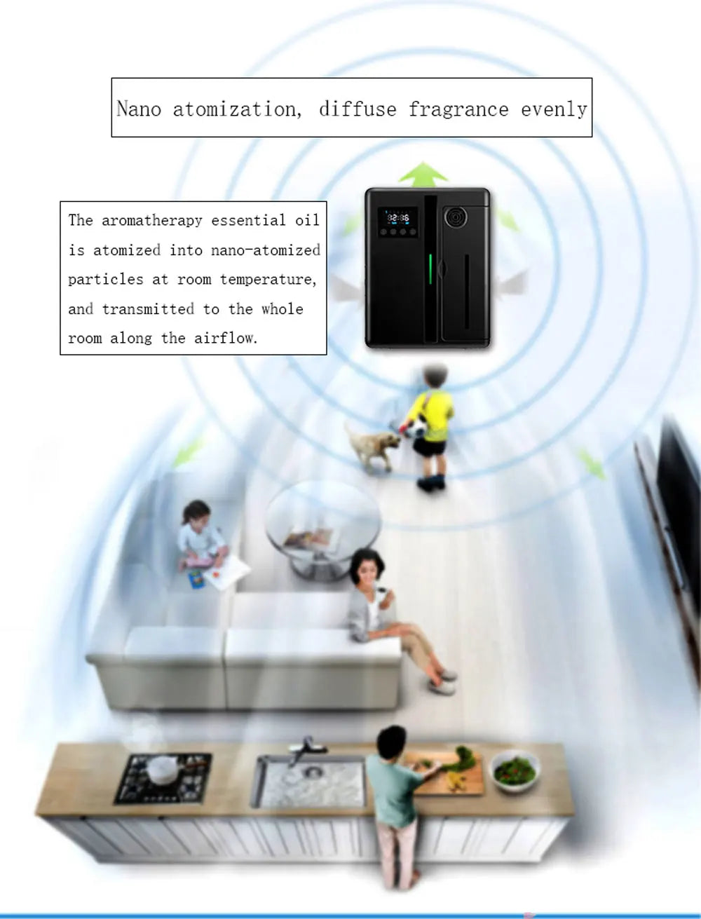 Aroma Diffuser for Large Spaces – Wall Mount, 160ml, Bluetooth Control - Willen