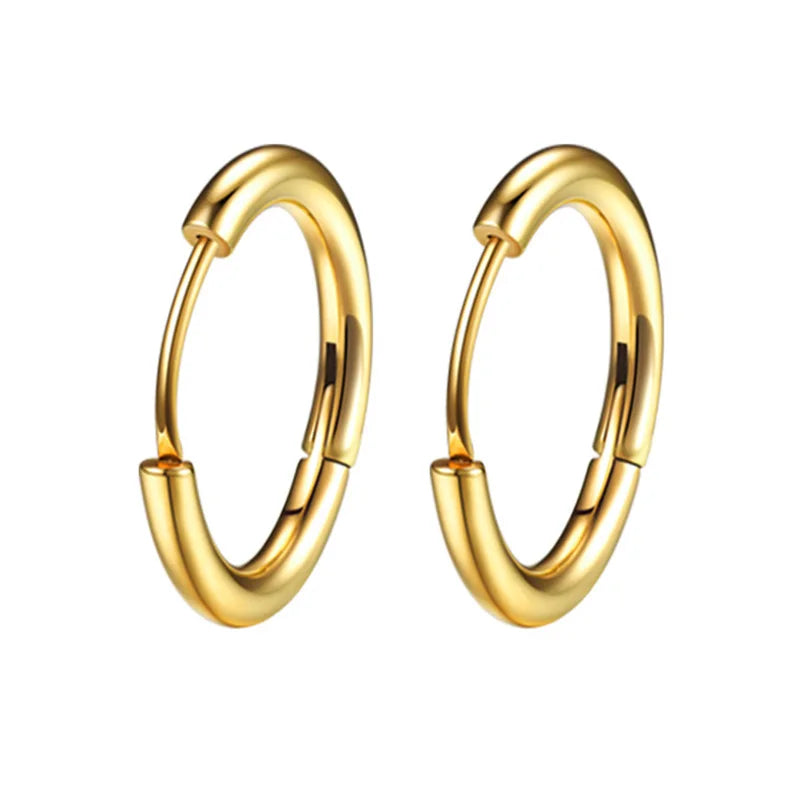 Small Stainless Steel Hoop Earrings – Hypoallergenic Unisex Set for Pierced Ears - Willen