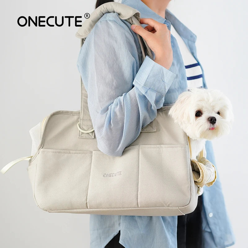 Travel Shoulder Bag for Small Pets – Cotton Sling with Support Base - Willen