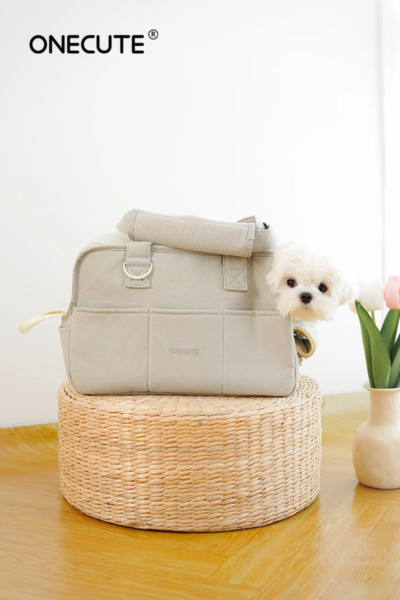 Travel Shoulder Bag for Small Pets – Cotton Sling with Support Base - Willen