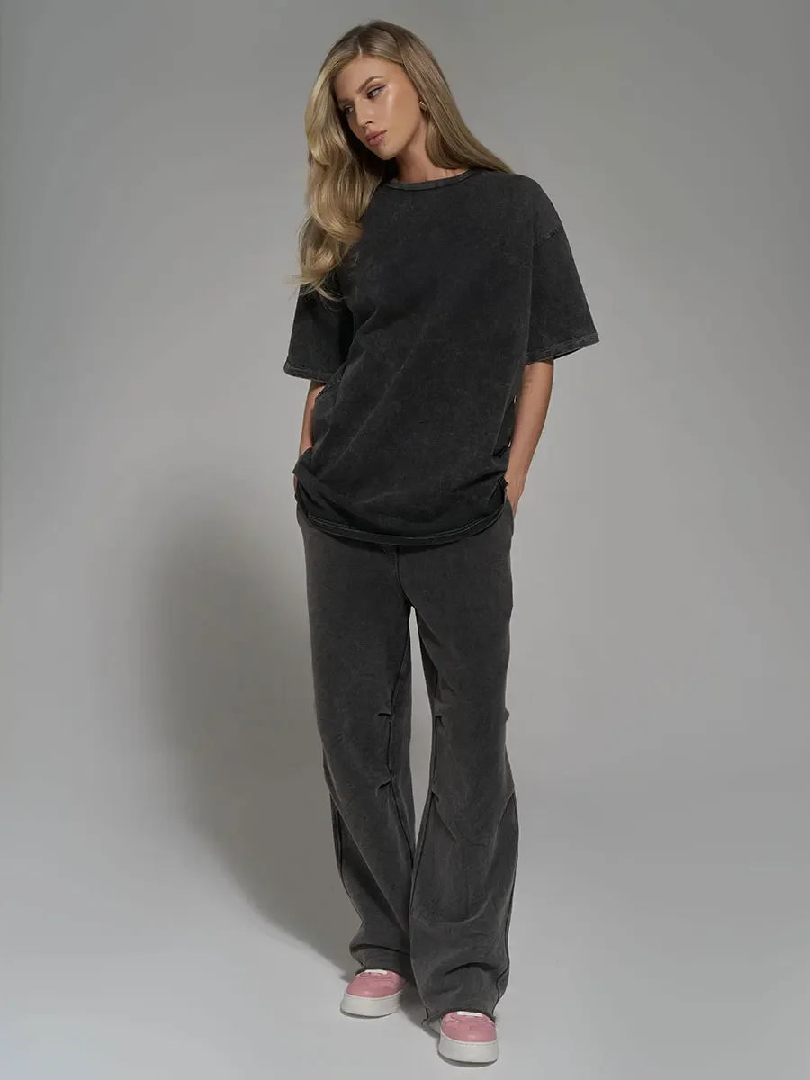 UrbanWax Vintage Tee – Oversized 100% Cotton T-Shirt with Wax Print Texture - Willen