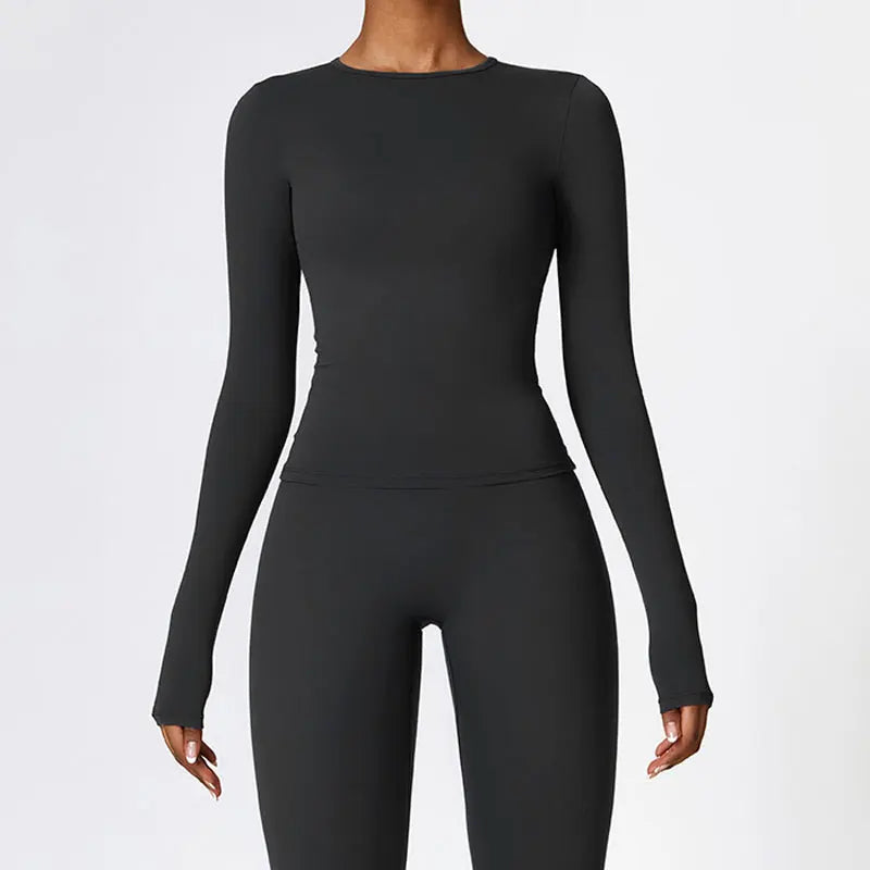 Thermal Long Sleeve Yoga Top – Quick-Dry Workout Shirt for Cold Weather - Willen