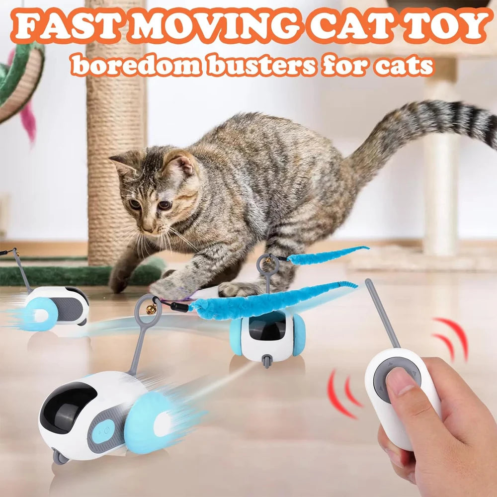 PawRacer Smart Chase Toy – Interactive Electronic Cat Toy with Remote & Obstacle Avoidance - Willen