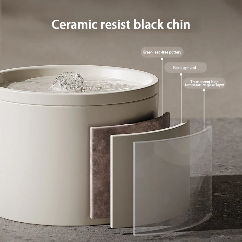 Ceramic Pet Water Fountain – Quiet Circulation, USB-Powered - Willen