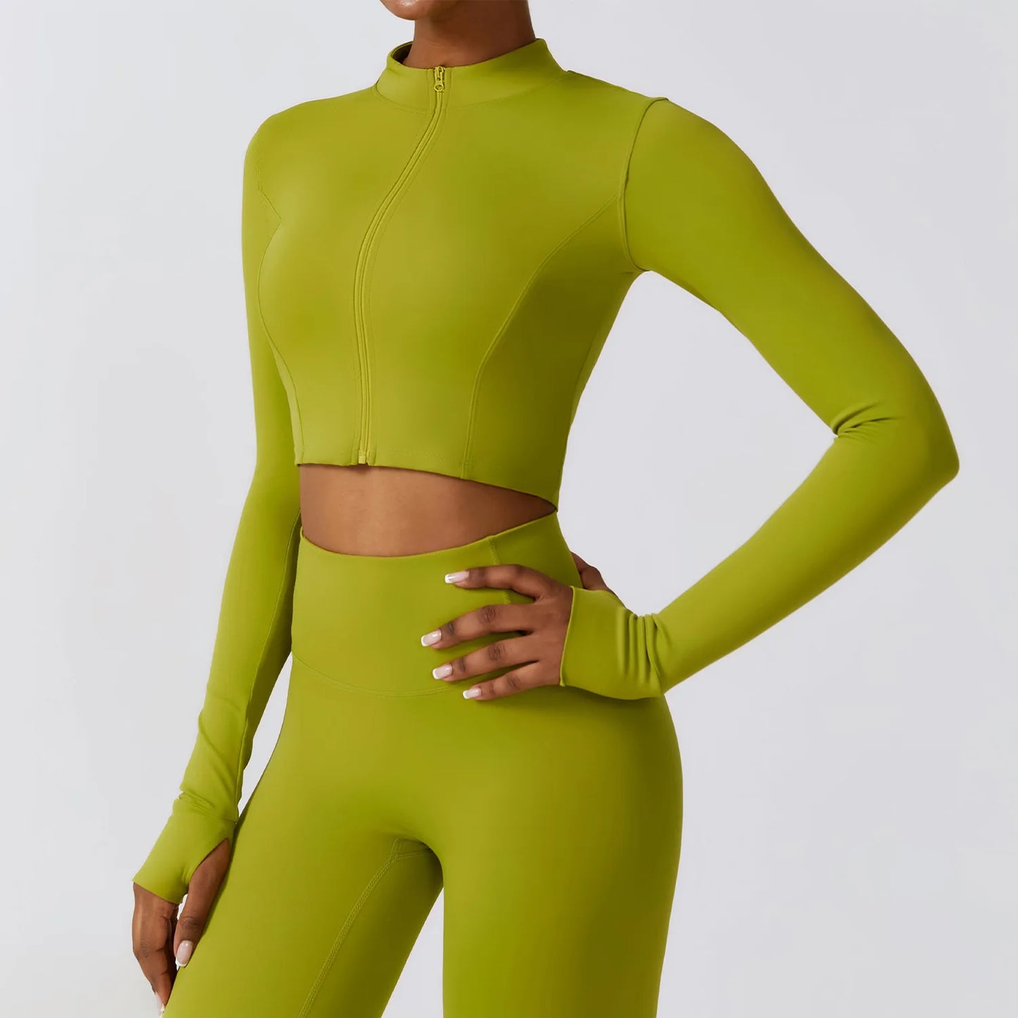 4-Piece Women's Yoga Set – Long Sleeve Sports Outfit with Leggings, Shorts, Bra & Top - Willen
