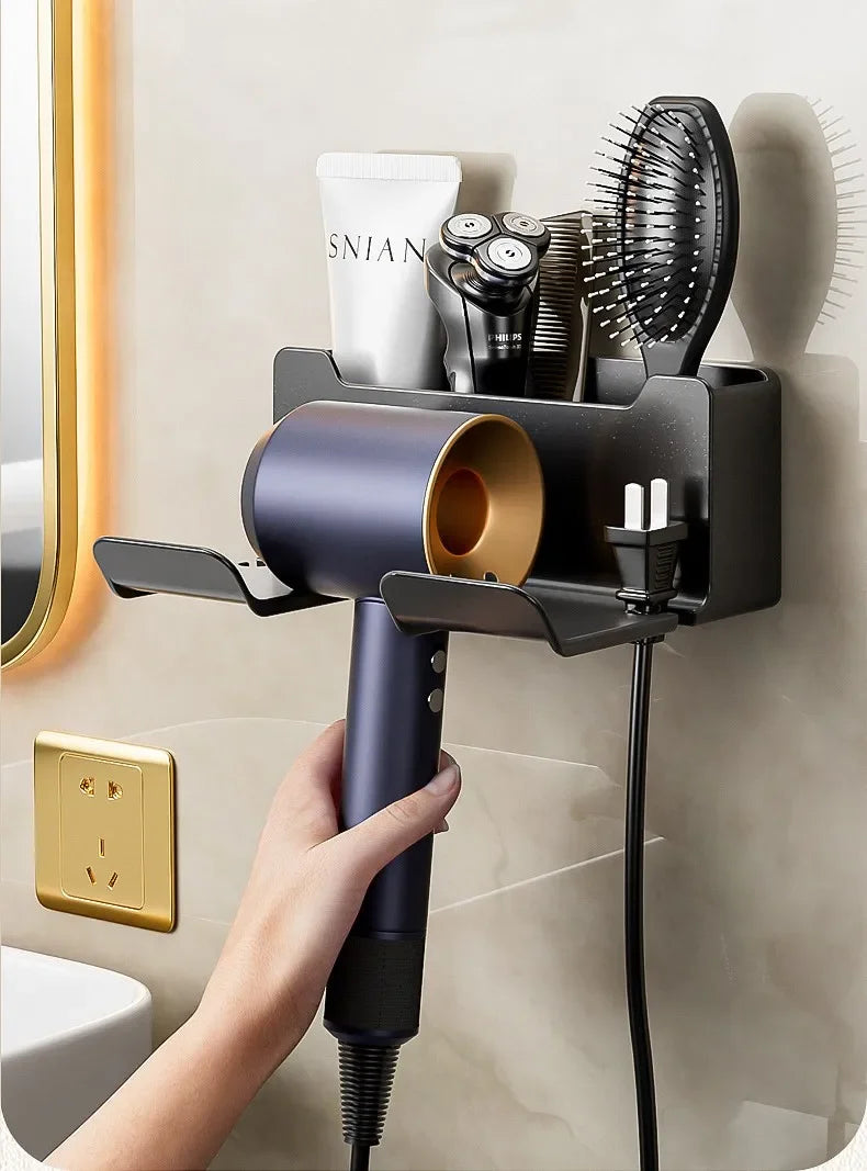 Wall-Mounted Hair Dryer Holder – Punch-Free Install, ABS Plastic - Willen