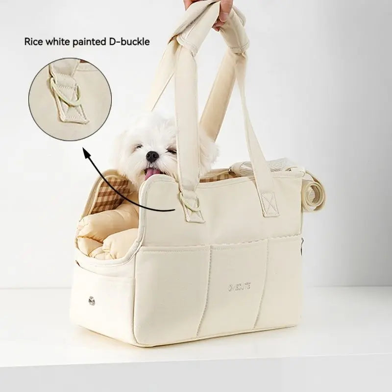 Travel Shoulder Bag for Small Pets – Cotton Sling with Support Base - Willen