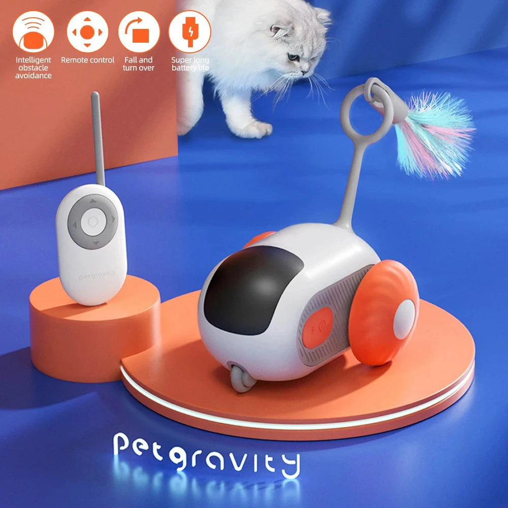 PawRacer Smart Chase Toy – Interactive Electronic Cat Toy with Remote & Obstacle Avoidance - Willen