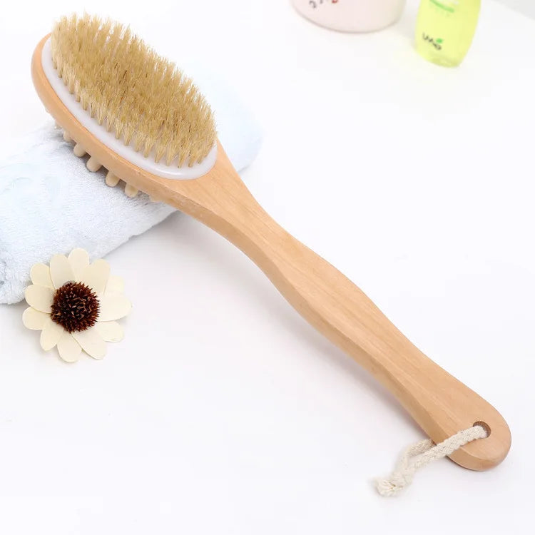 2-in-1 Body Brush with Natural Bristles – Exfoliating & Detachable Design - Willen