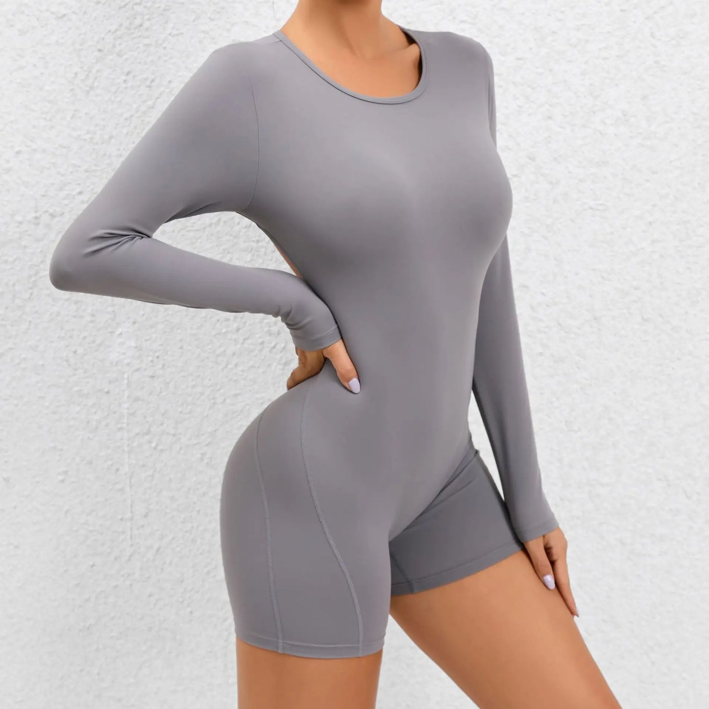 Women’s Long Sleeve Workout Bodysuit – Seamless Nylon-Spandex, Compression Fit - Willen