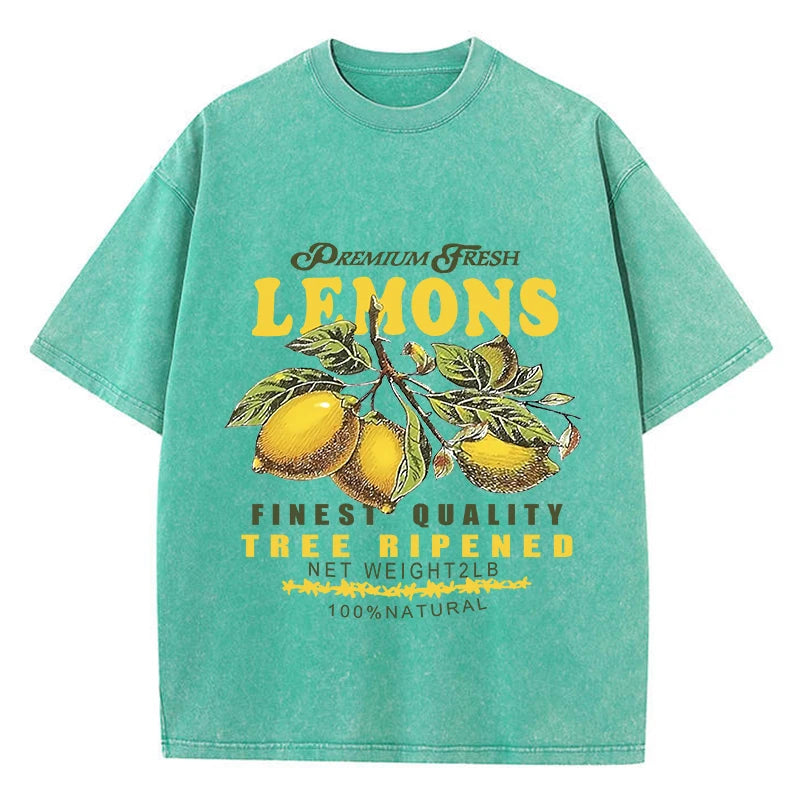 CitrusFade Oversized Tee – Unisex Cotton T-Shirt with Lemon Print - Willen