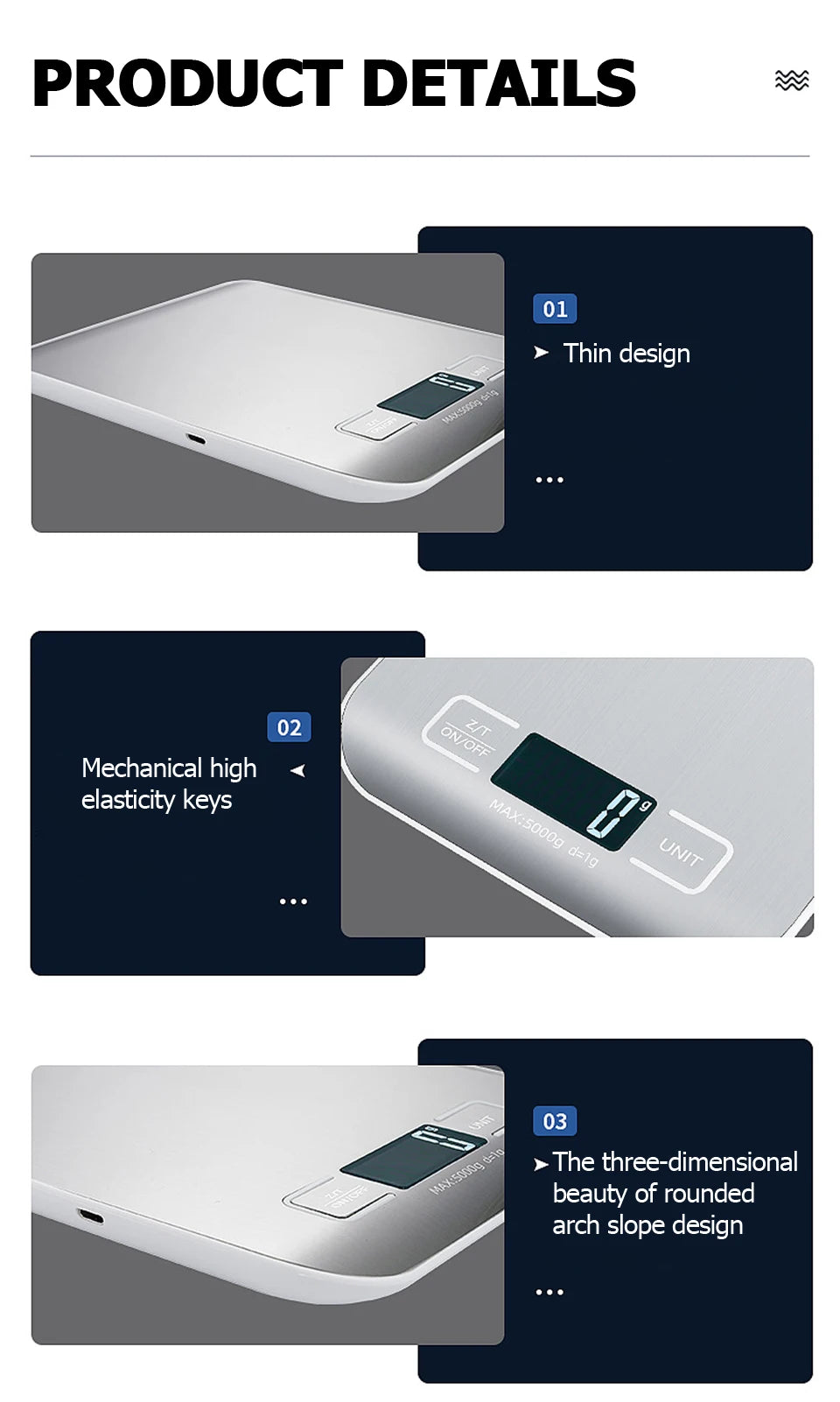 Digital Kitchen Scale – Stainless Steel, LCD Display, 5–10kg - Willen