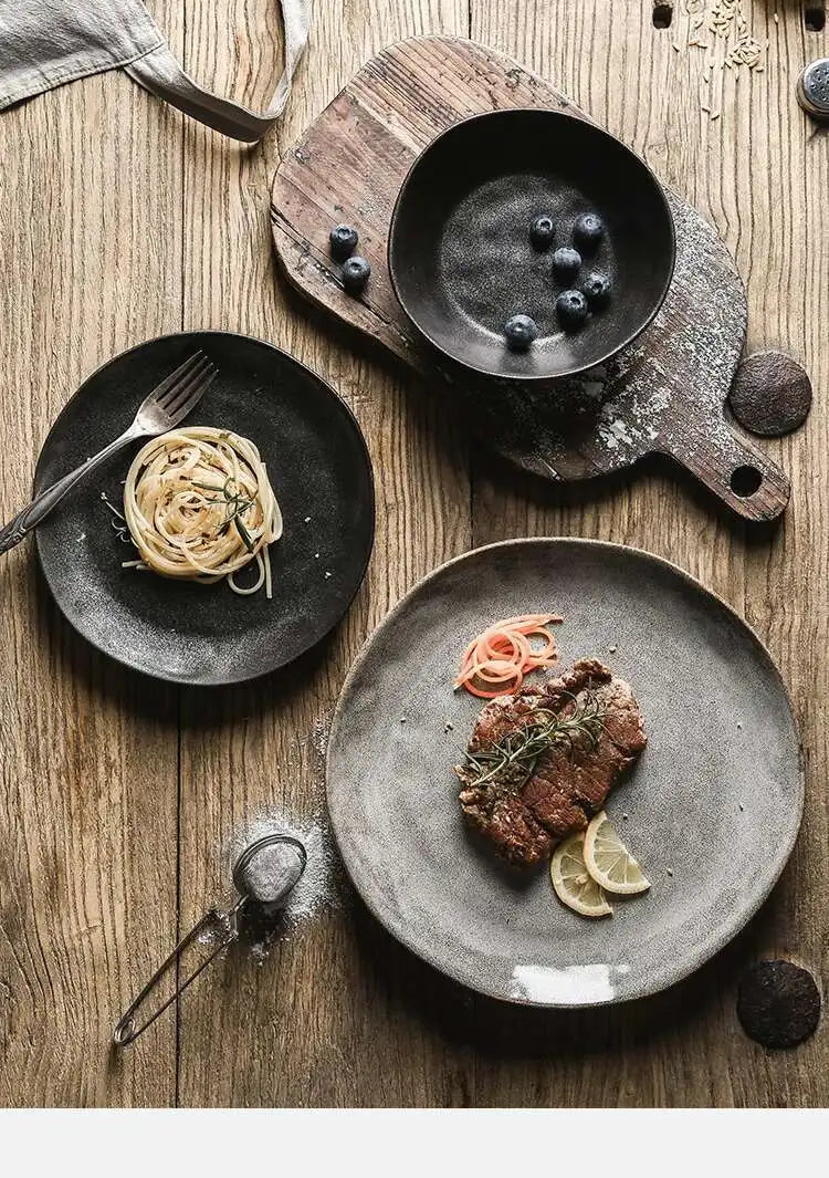 Nordic Glazed Ceramic Dish – Round Blue, Heat-Resistant - Willen