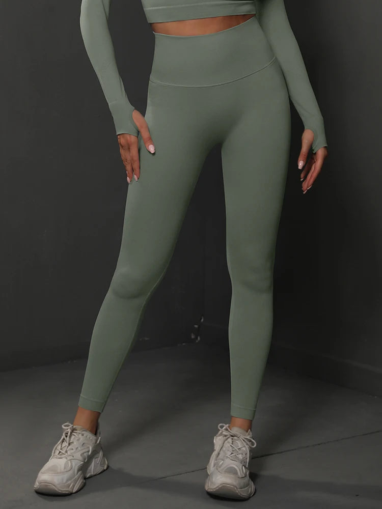 High-Waist Seamless Training Leggings – Nylon-Spandex, Ankle-Length - Willen