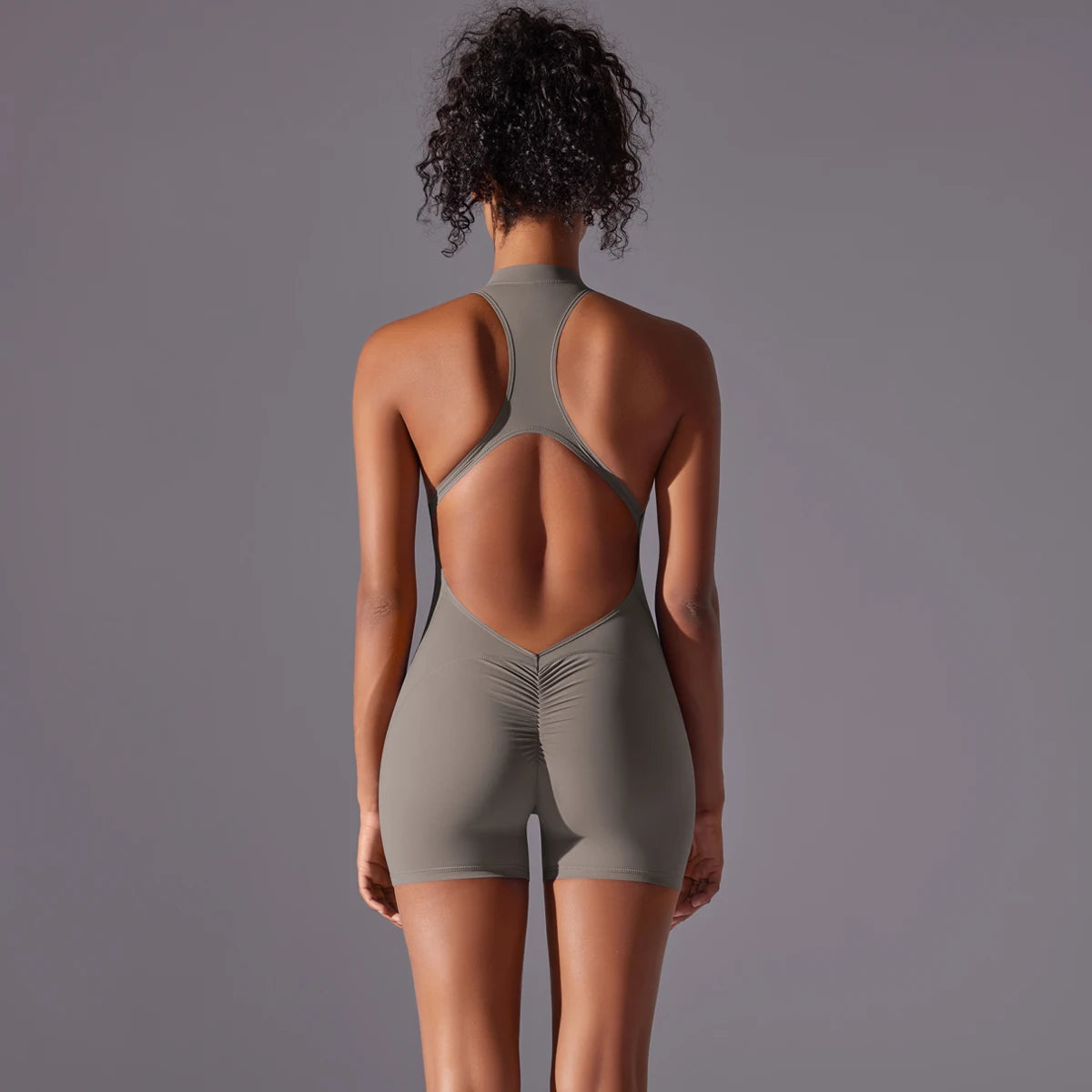 Backless Yoga Romper – Nylon-Spandex One-Piece with Sleeveless Design - Willen