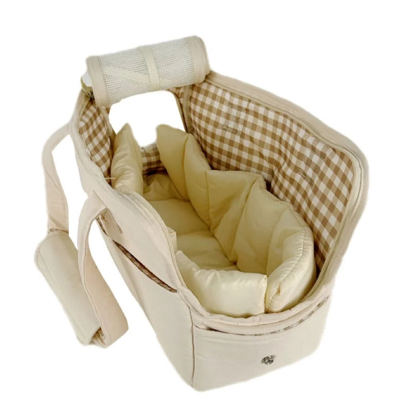 Travel Shoulder Bag for Small Pets – Cotton Sling with Support Base - Willen