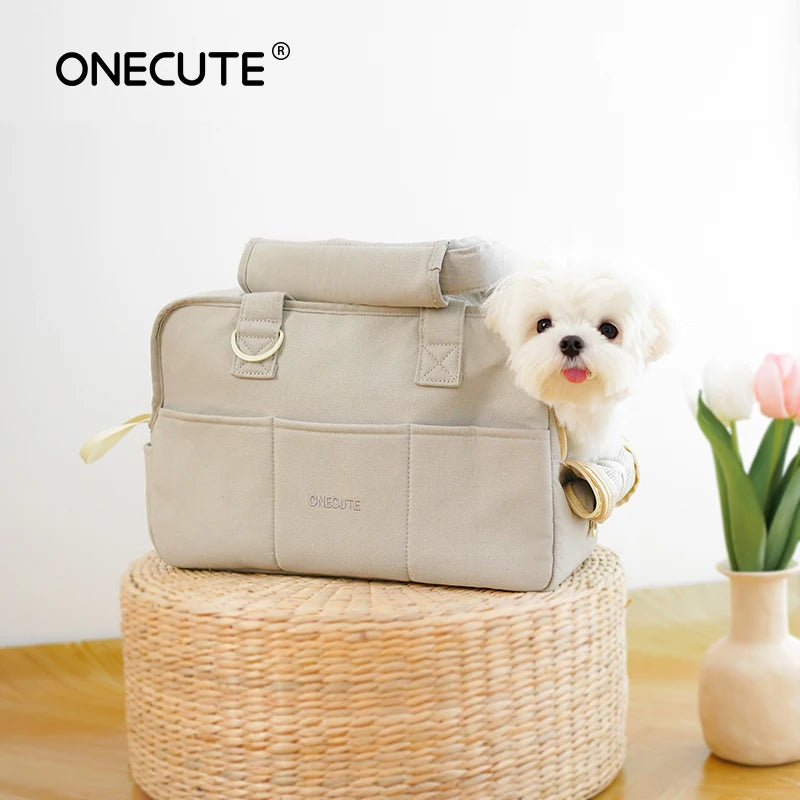Travel Shoulder Bag for Small Pets – Cotton Sling with Support Base - Willen
