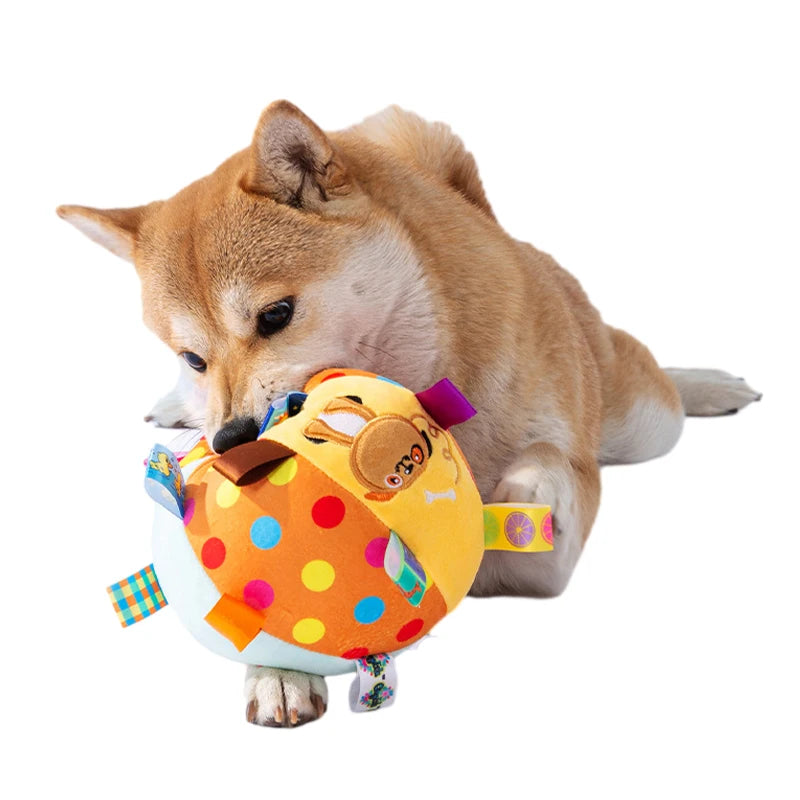 Durable Plush Dog Ball Toy – With Bell and Handle - Willen