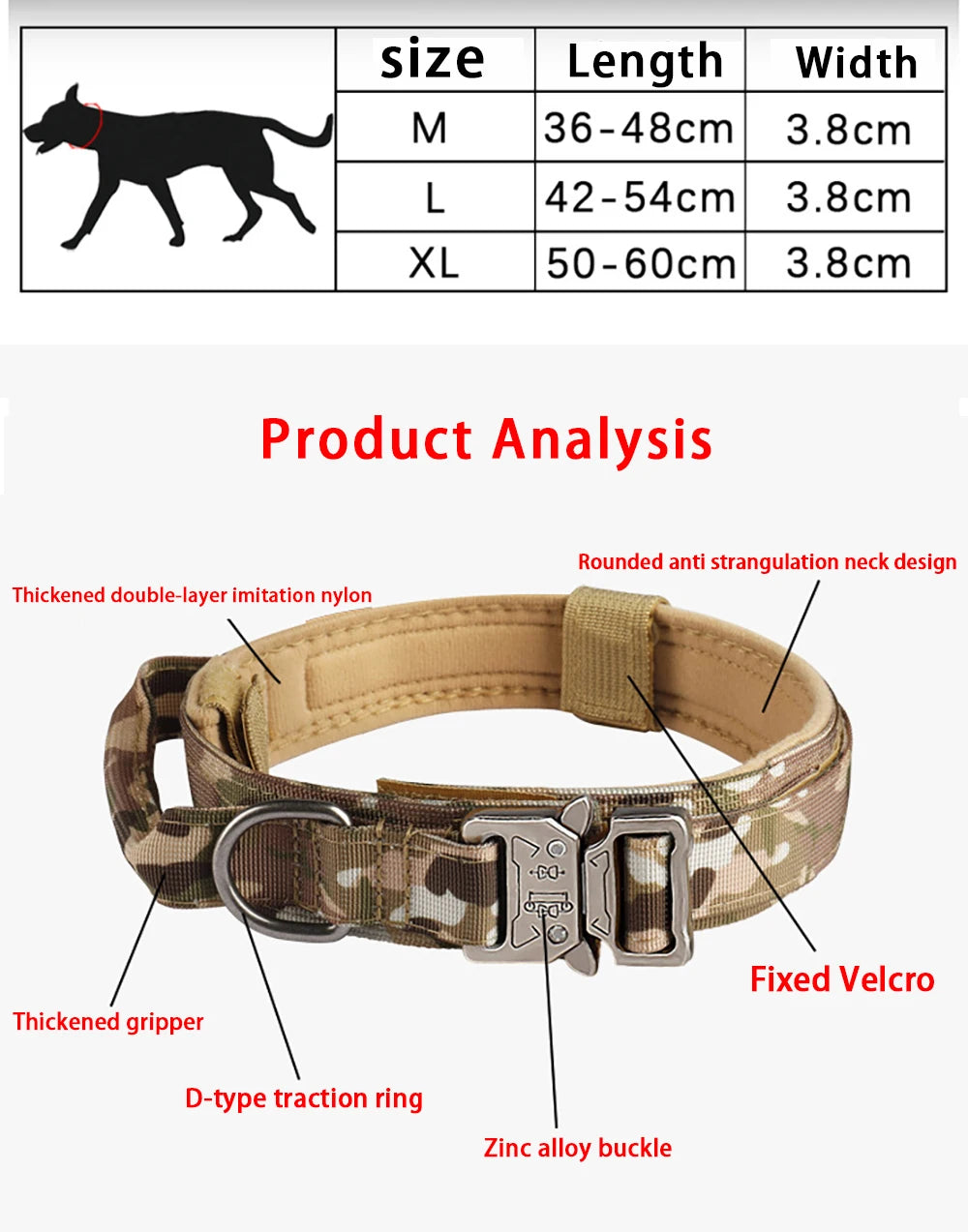 Heavy-Duty Dog Collar – Adjustable Nylon with Metal Buckle - Willen