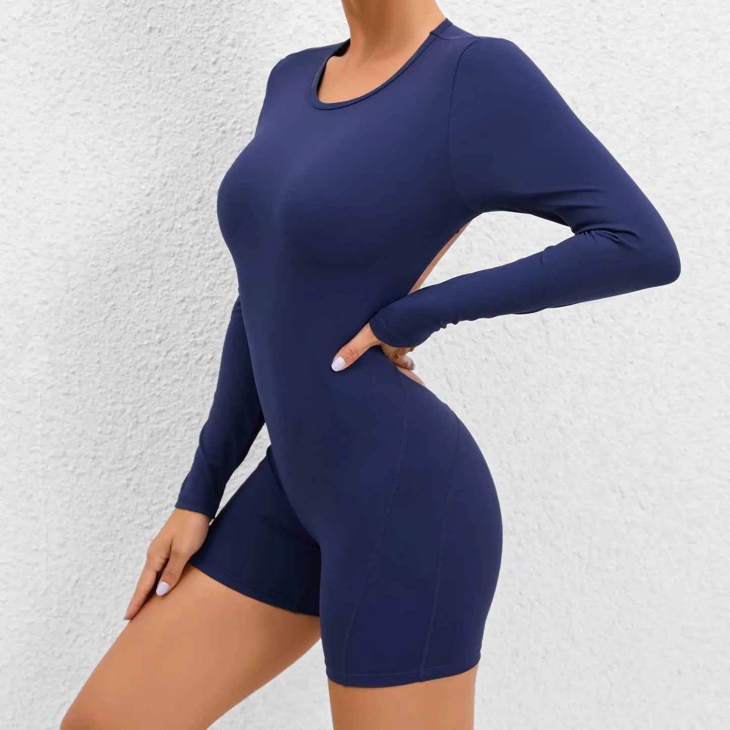 Women’s Long Sleeve Workout Bodysuit – Seamless Nylon-Spandex, Compression Fit - Willen