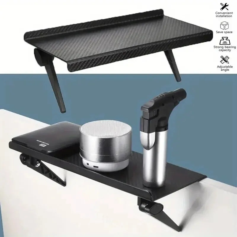 Screen-Top Clamp Shelf – Tool-Free Mount, Black ABS - Willen