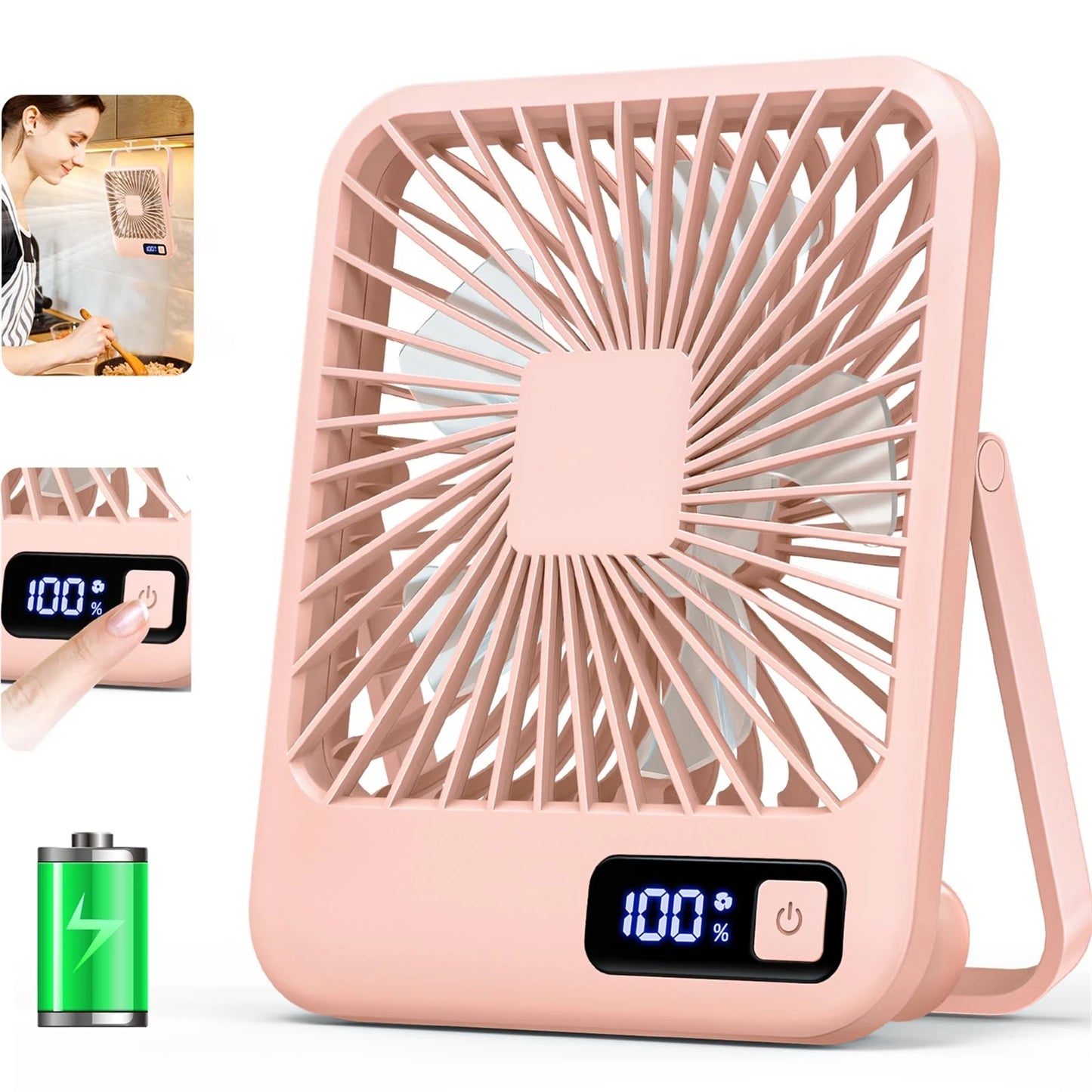 Portable Folding Desk Fan – 180° Adjustable, USB Rechargeable - Willen