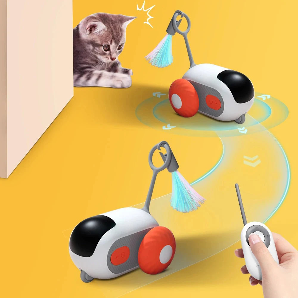 PawRacer Smart Chase Toy – Interactive Electronic Cat Toy with Remote & Obstacle Avoidance - Willen