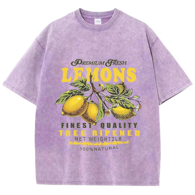 CitrusFade Oversized Tee – Unisex Cotton T-Shirt with Lemon Print - Willen