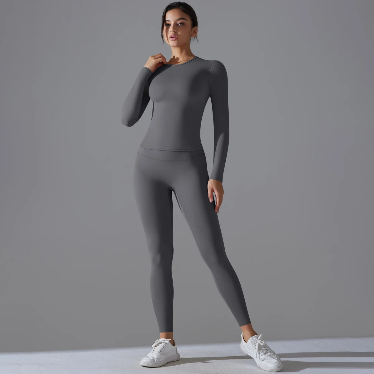 2-Piece Yoga & Fitness Set – Long-Sleeve Top & High-Waist Leggings - Willen