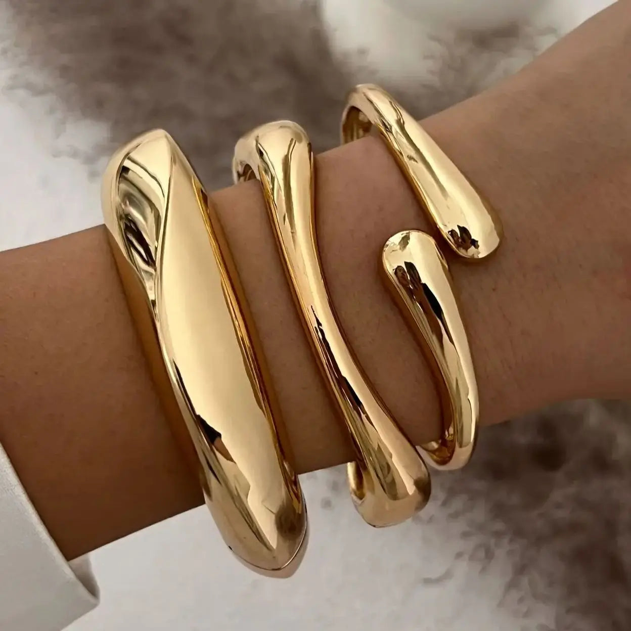 3-Style Punk Cuff Bangle Set – Gold & Silver Geometric Bracelets for Men & Women - Willen