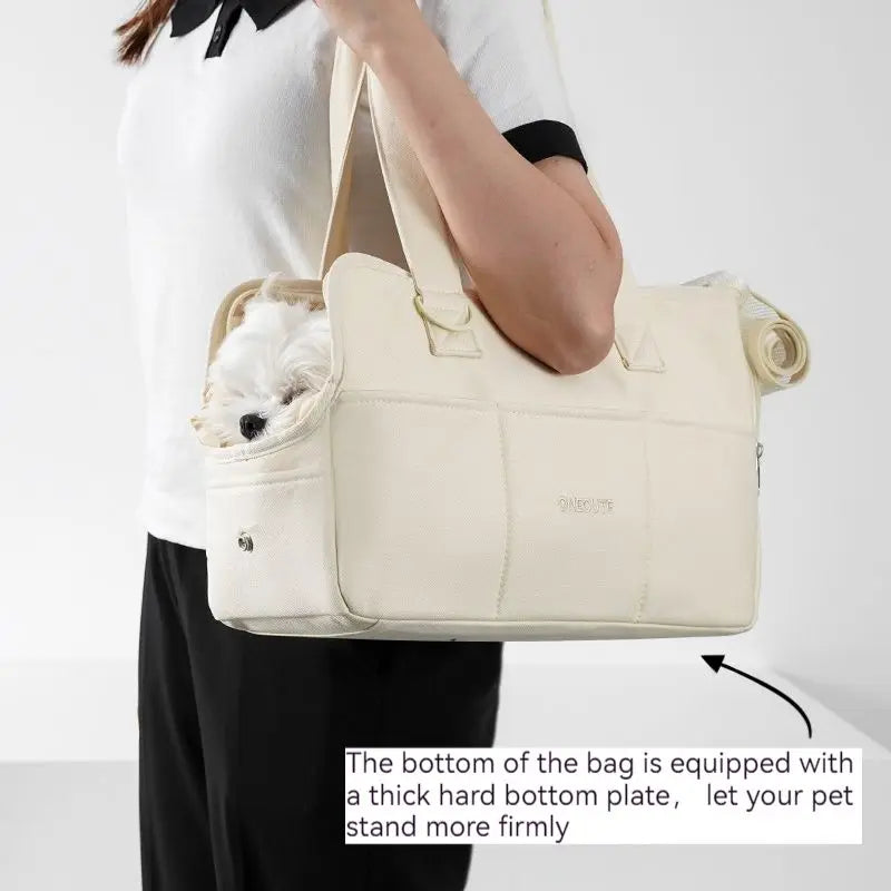Travel Shoulder Bag for Small Pets – Cotton Sling with Support Base - Willen