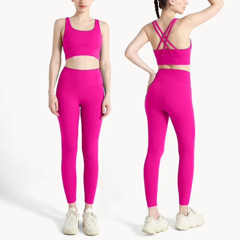 2-Piece Activewear Set – Cross-Back Bra & High-Waist Leggings - Willen