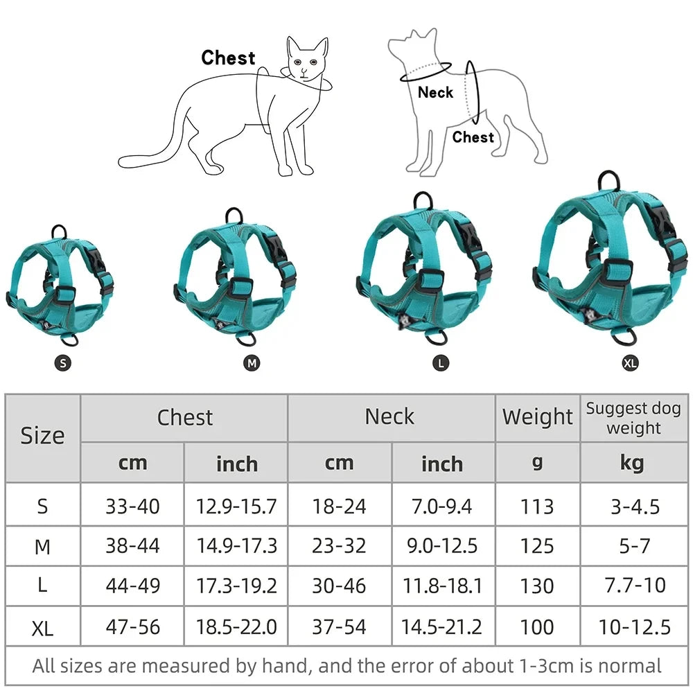 Reflective Pet Harness & Leash Set – Adjustable Mesh for Cats & Small Dogs - Willen