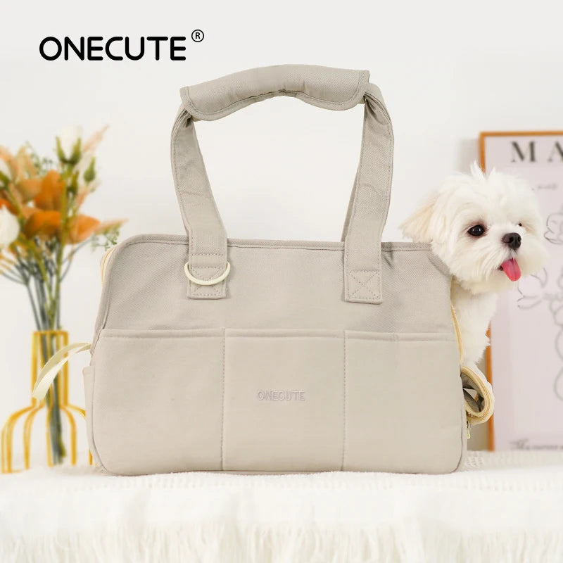 Travel Shoulder Bag for Small Pets – Cotton Sling with Support Base - Willen