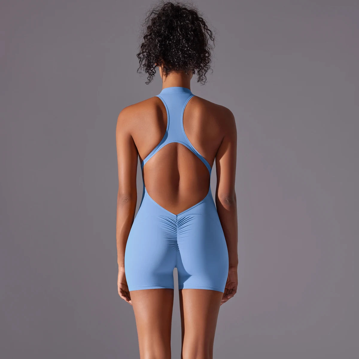 Backless Yoga Romper – Nylon-Spandex One-Piece with Sleeveless Design - Willen