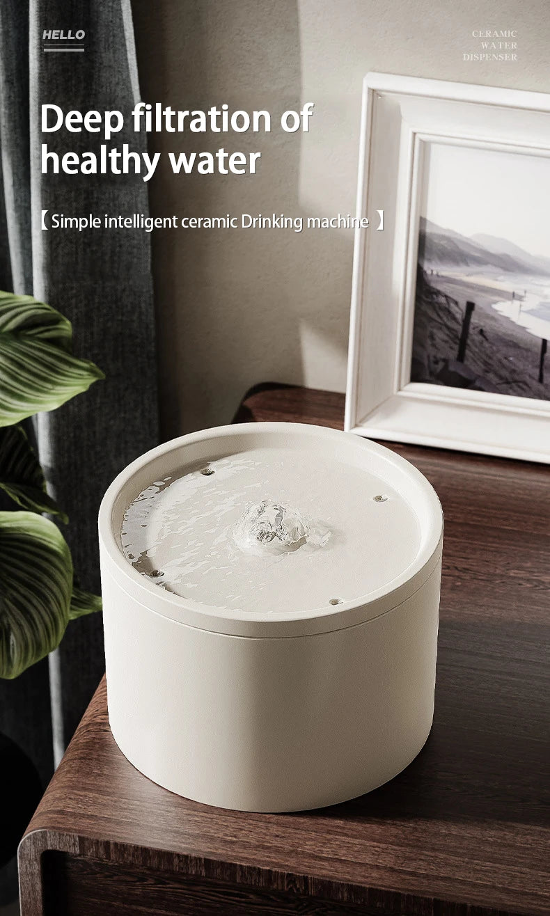 Ceramic Pet Water Fountain – Quiet Circulation, USB-Powered - Willen