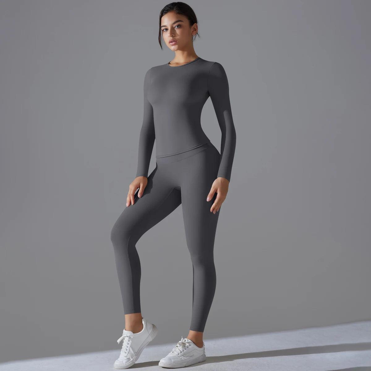 2-Piece Yoga & Fitness Set – Long-Sleeve Top & High-Waist Leggings - Willen