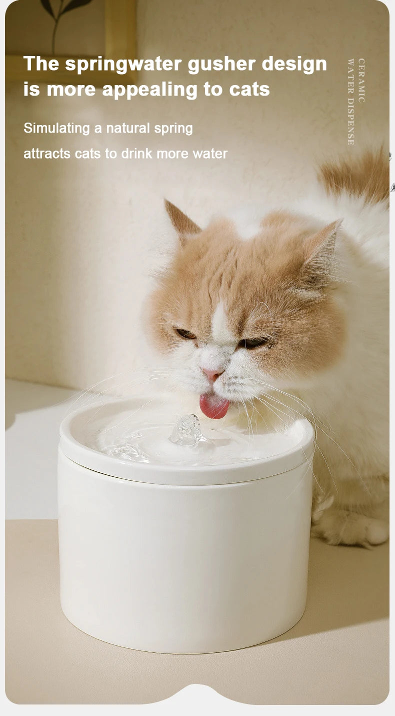 Ceramic Pet Water Fountain – Quiet Circulation, USB-Powered - Willen