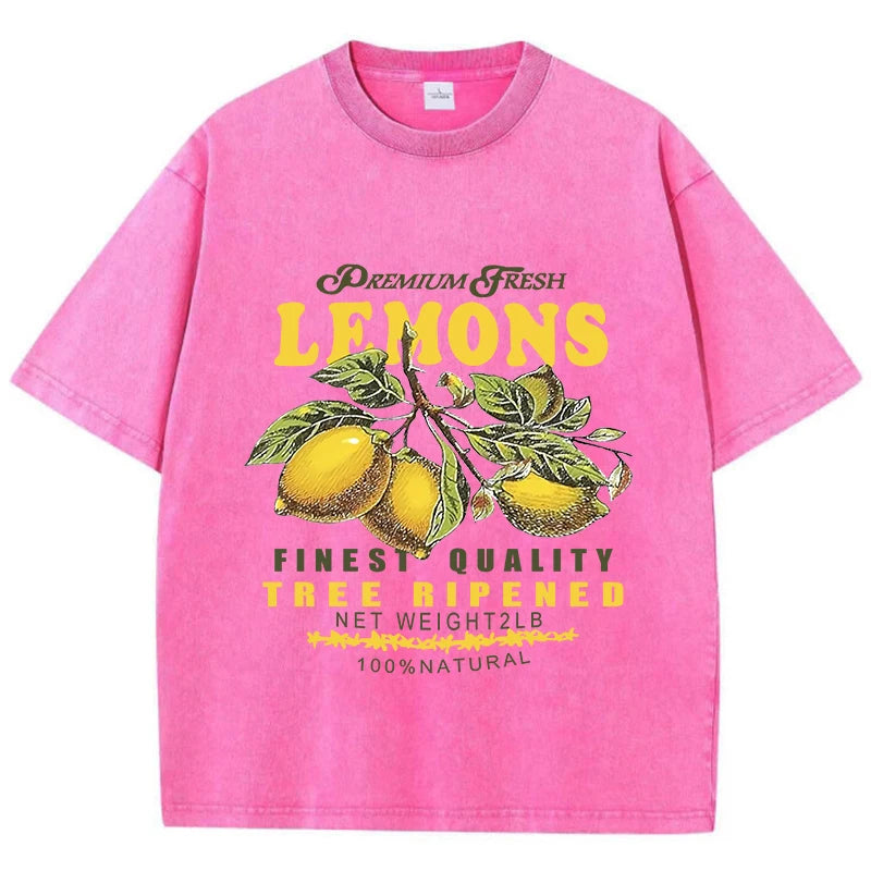 CitrusFade Oversized Tee – Unisex Cotton T-Shirt with Lemon Print - Willen
