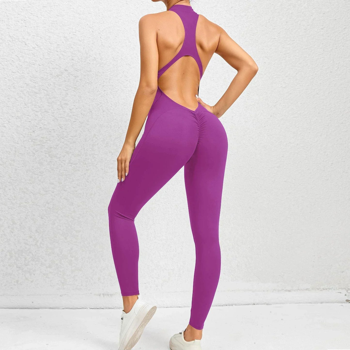 Seamless Zipper Yoga Jumpsuit – Breathable One-Piece Activewear for Women - Willen