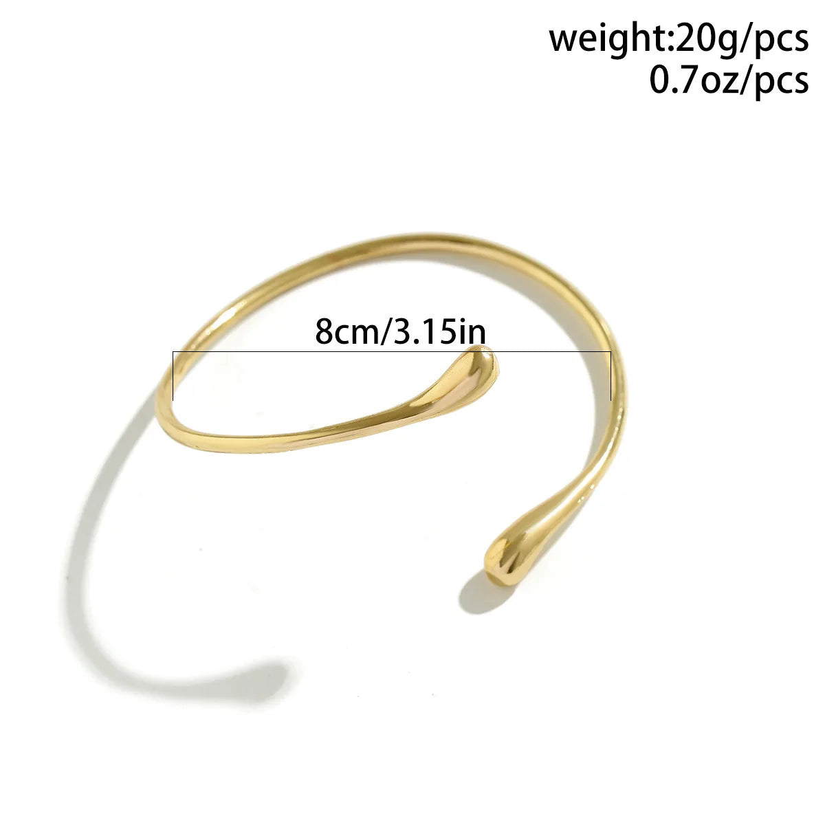 Upper Arm Cuff Bracelet – Adjustable Geometric Water Drop Design - Willen
