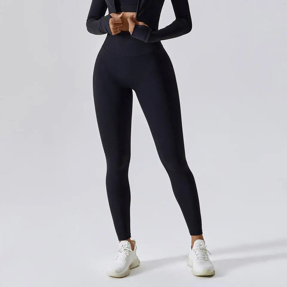 4-Piece Women's Yoga Set – Long Sleeve Sports Outfit with Leggings, Shorts, Bra & Top - Willen