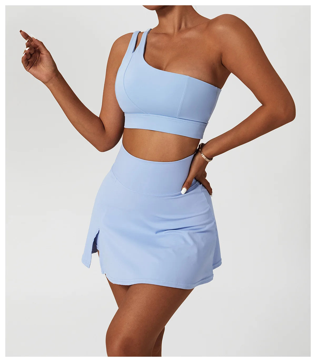 2-Piece Activewear Set – Sports Skirt with Built-In Shorts & Crop Tank - Willen